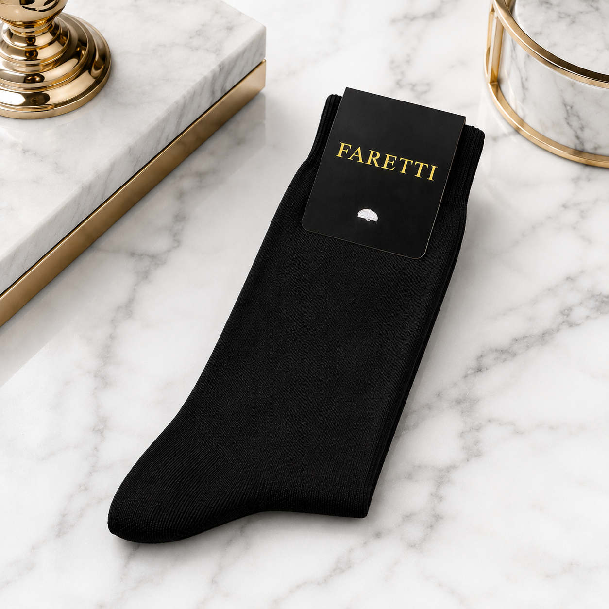 Chaussettes Premium Noires Faretti – Coton Mercerisé Noble